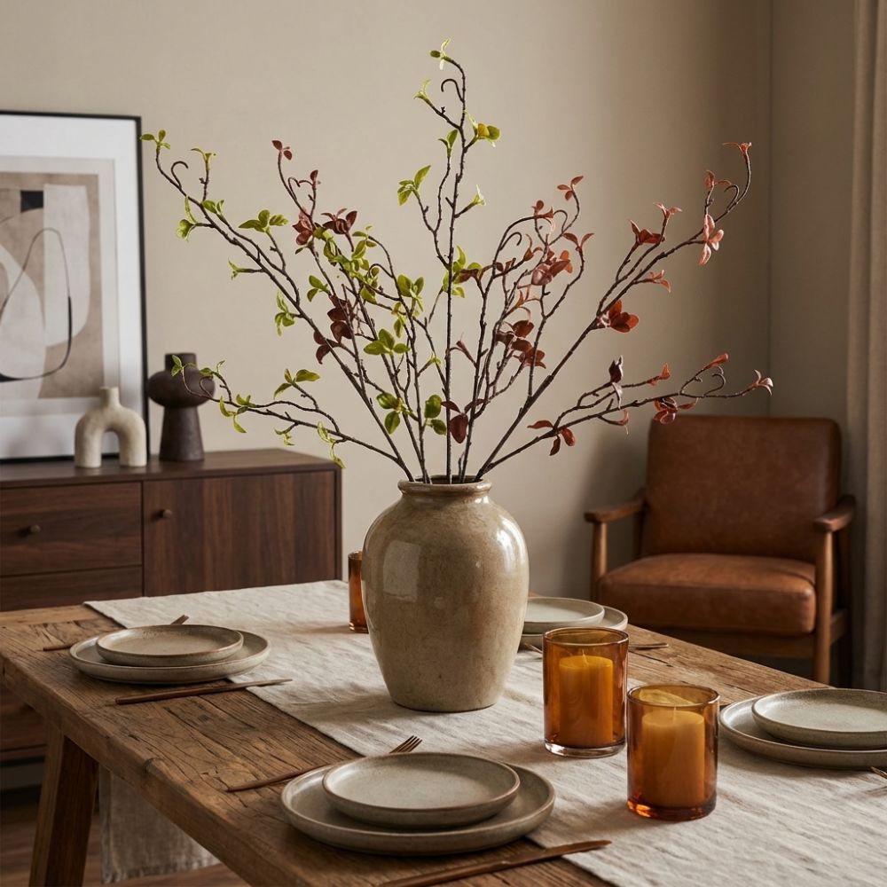 Branch Curly Willow - リアルタッチ人工柳の枯れ木、カールした枝、プラスチック製の模造木の枝、花瓶の装飾用緑の植物
