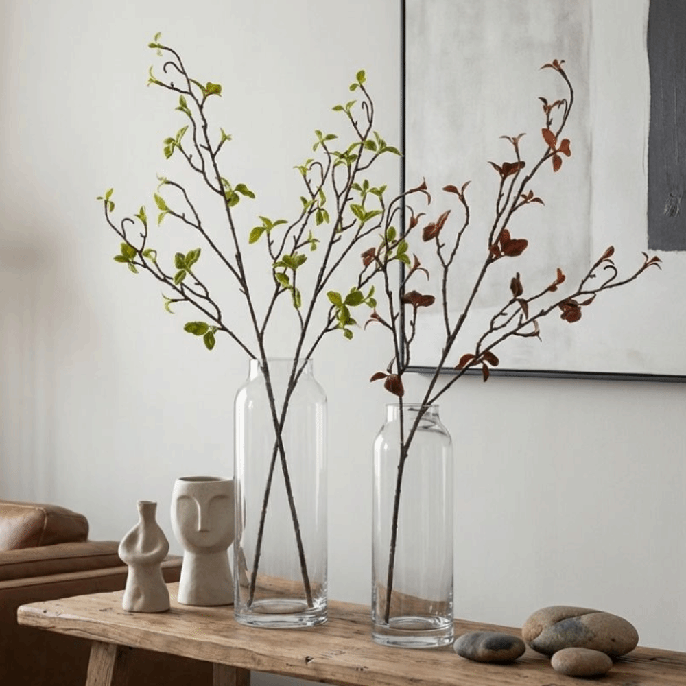 Branch Curly Willow - リアルタッチ人工柳の枯れ木花瓶用装飾材、カールした枝のシミュレーションツリーブランチ、プラスチック製の緑の植物