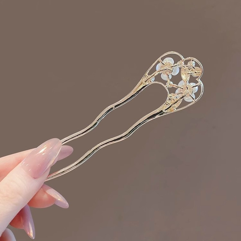 U 字型ヘアスティックライト高級ジュエリーヘアピン女性のため - Florist Supplies のレビューと価格