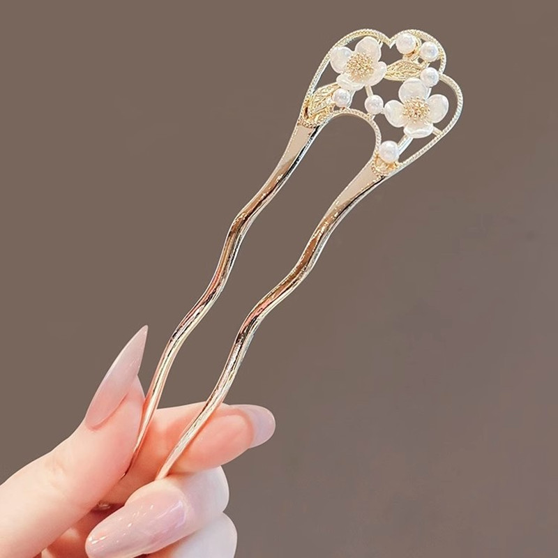 U 字型ヘアスティックライト高級ジュエリーヘアピン女性のため - Florist Supplies のレビューと価格