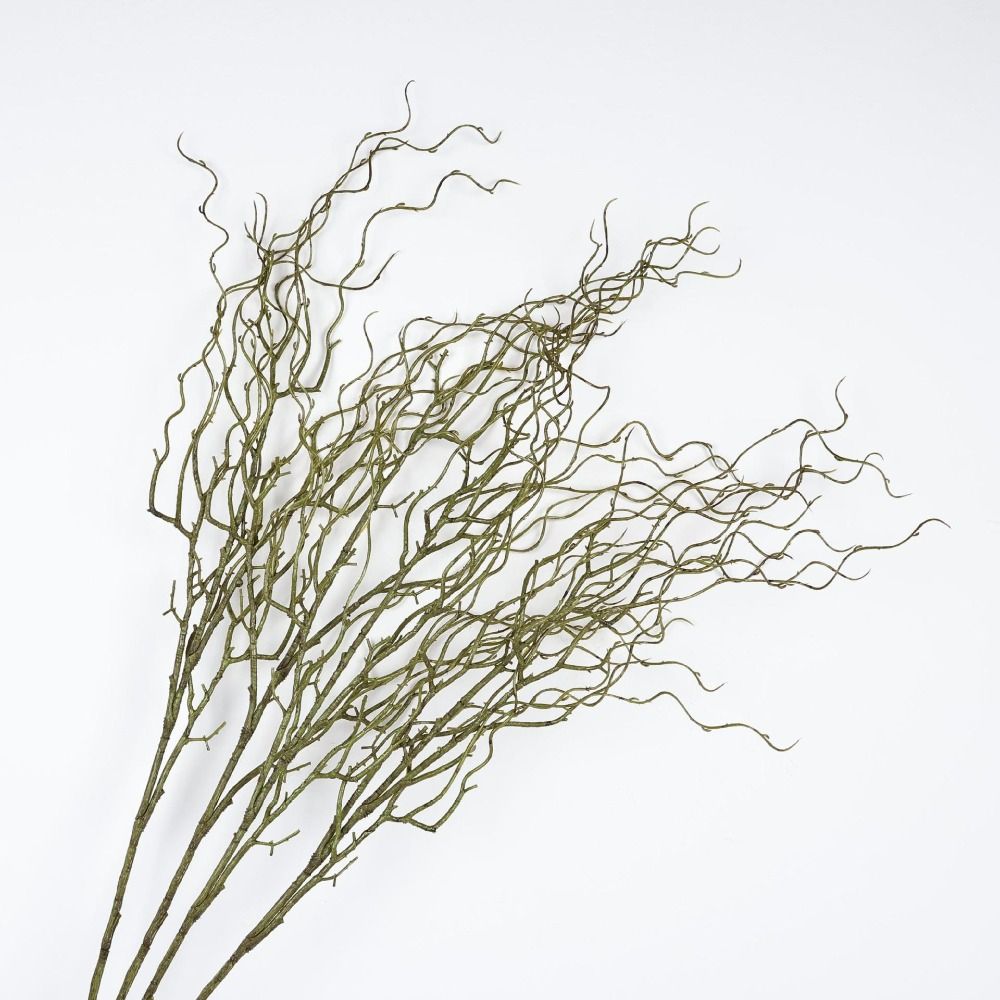 120cmの長さの人工柳の枝。4本の枝が分かれており、リアル - Branch Curly Willow のレビューと価格