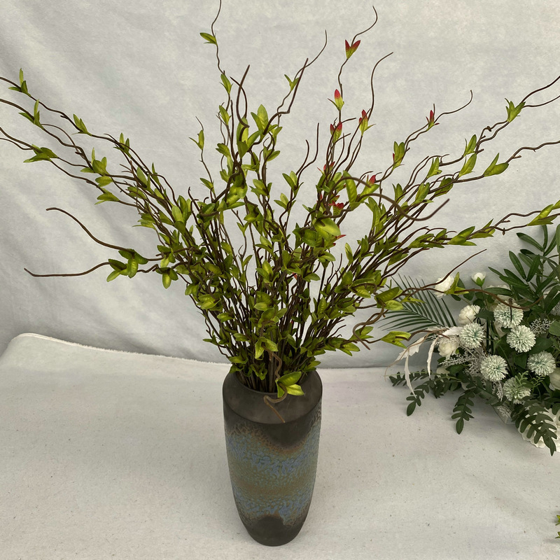 112cm、3本セット。人工のカーリーウィローの枝、シルク製 - Branch Curly Willow のレビューと価格