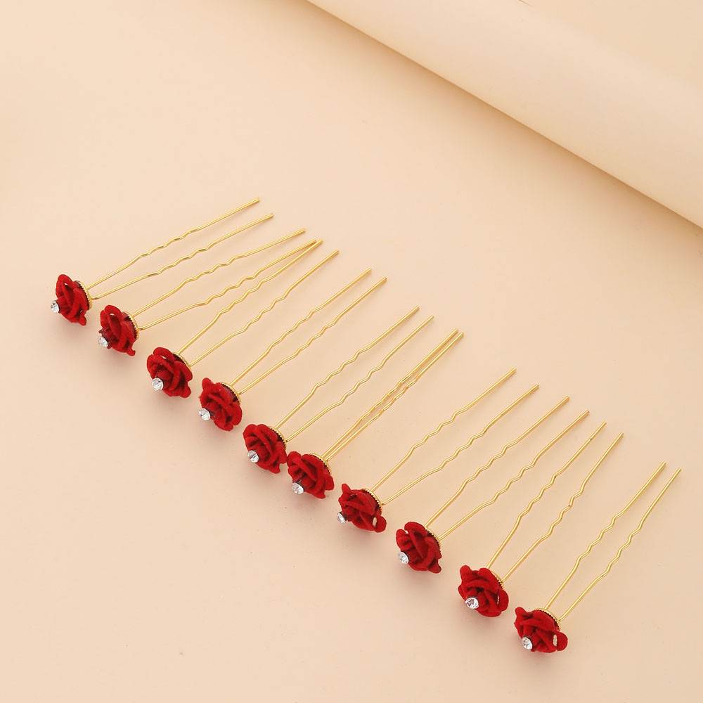 10 個ローズヘアアクセサリー結婚式の花嫁のヘアピン花のヘア - Florist Supplies のレビューと価格