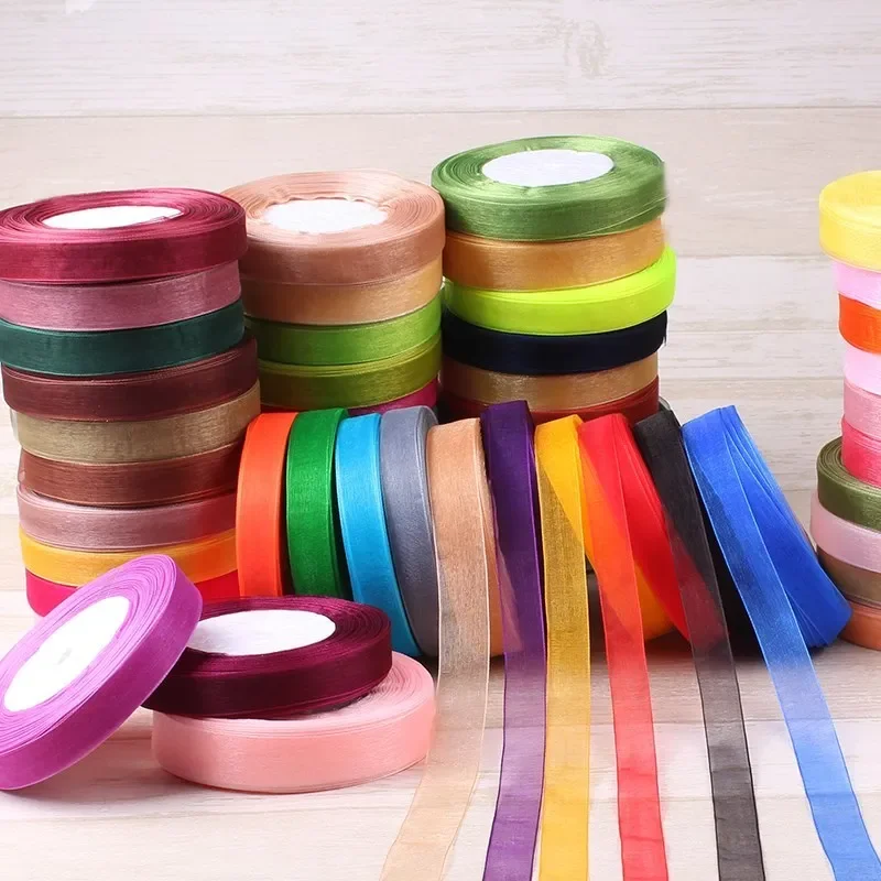 15mm 50ヤード/ロール オーガンザリボン ギフト ウェ - Ribbon Organza Roll のレビューと価格