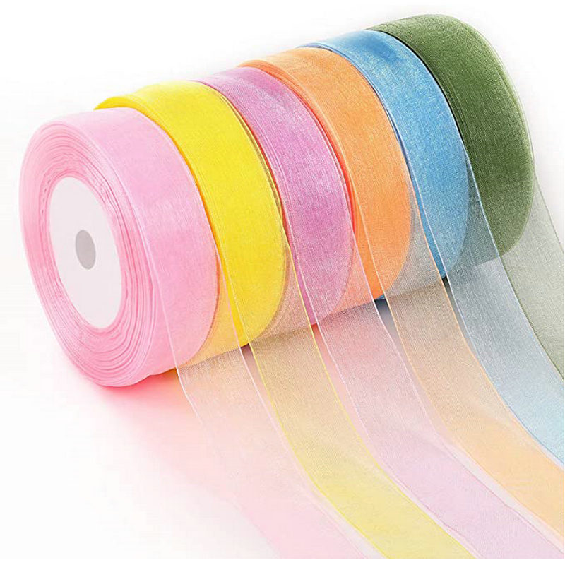 ロールあたり50メートルのオーガンザリボン,ギフト包装,クリ - Ribbon Organza Roll のレビューと価格