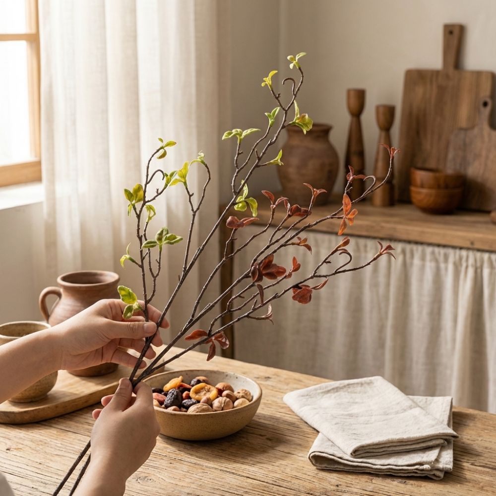 リアルタッチ人工柳の枯れ木花瓶用装飾材 プラスチック製人工緑 - Branch Curly Willow のレビューと価格