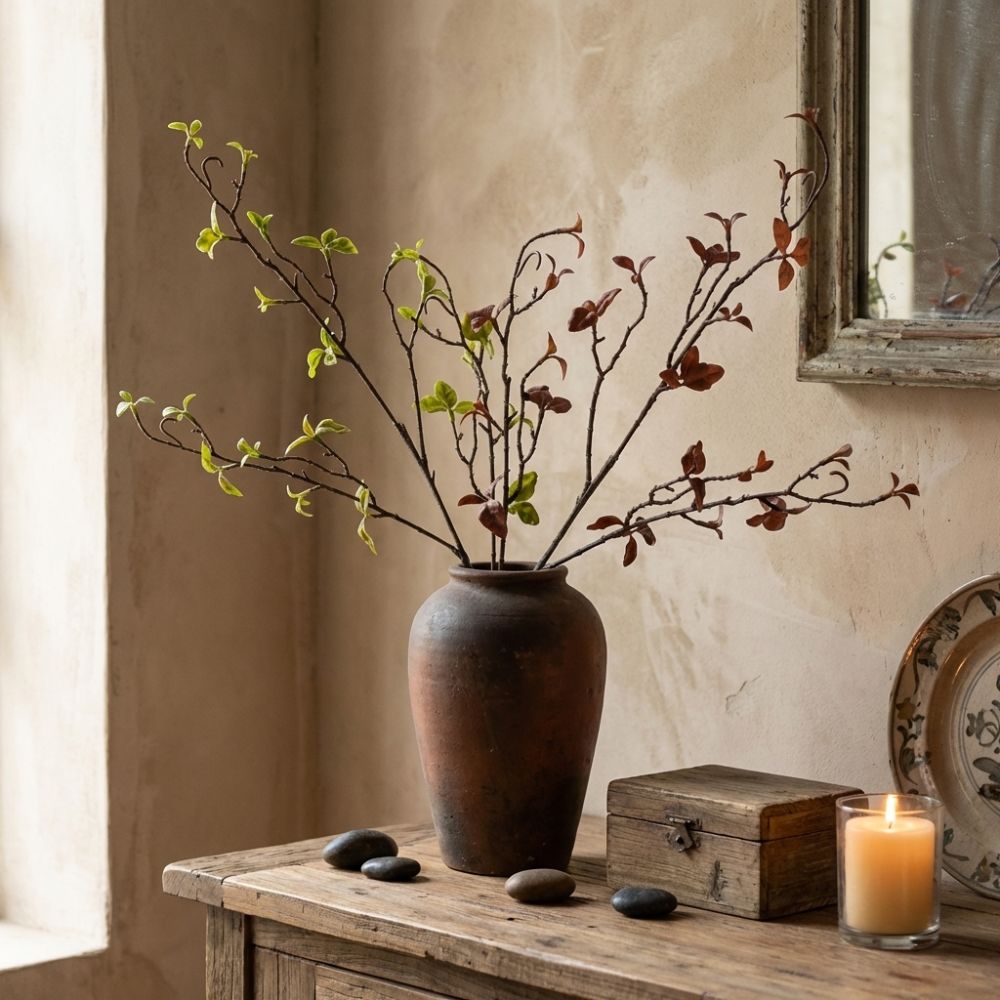 リアルタッチ人工柳の枯れ木花瓶用装飾材 プラスチック製人工緑 - Branch Curly Willow のレビューと価格